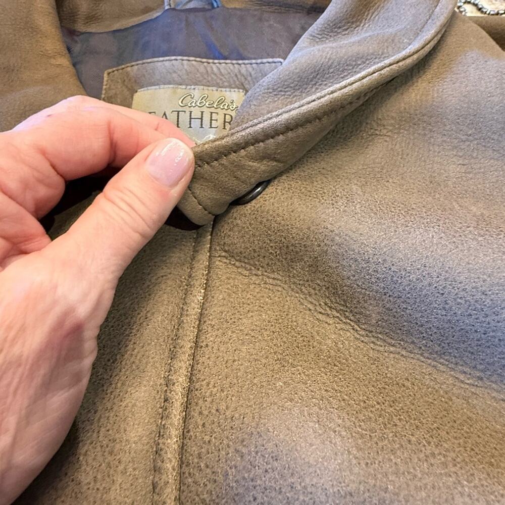 Cabela's Brown Leather Bomber Jacket/Coat Thinsulate Insulation Mens Size XL - Picture 14 of 14